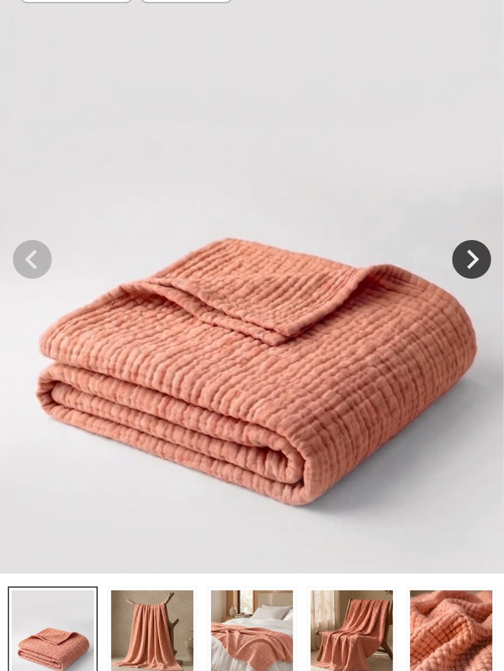 Soft Quilted Cotton Throw Blanket - peach with two pillow cases 200x230 queen